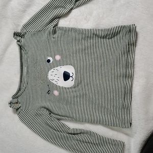 Carter's Girls Bear Face LS shirt 4T